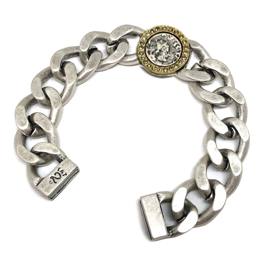 Vintage Silver Hestia ID Chain Bracelet