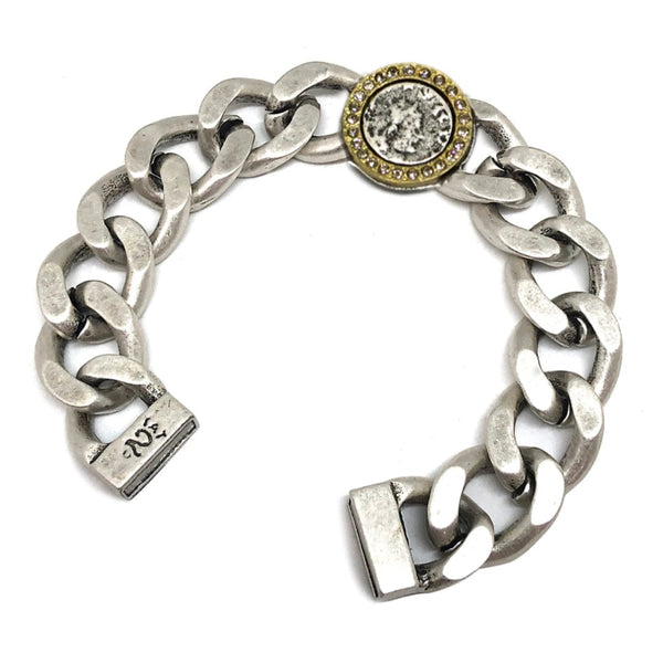 Vintage Silver Hestia ID Chain Bracelet