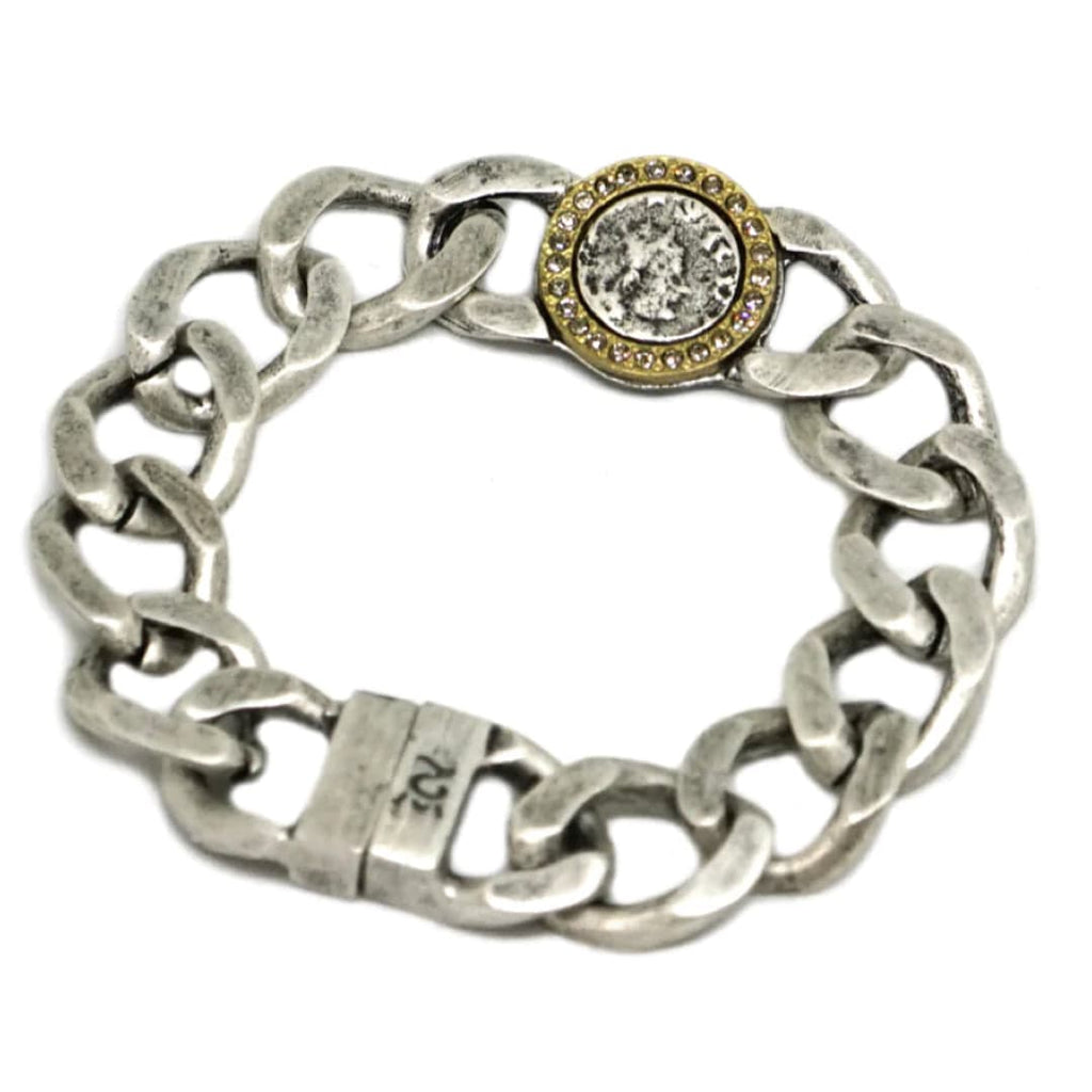 Vintage Silver Hestia ID Chain Bracelet