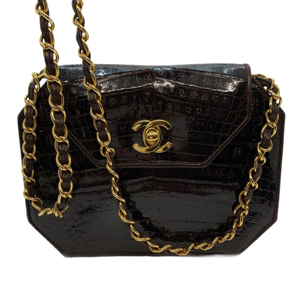 Chanel Rare Croc Hexagon Clutch