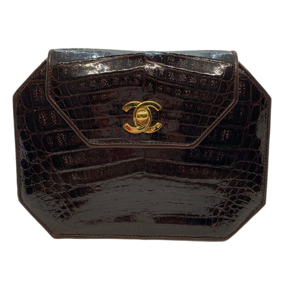 Chanel Rare Croc Hexagon Clutch