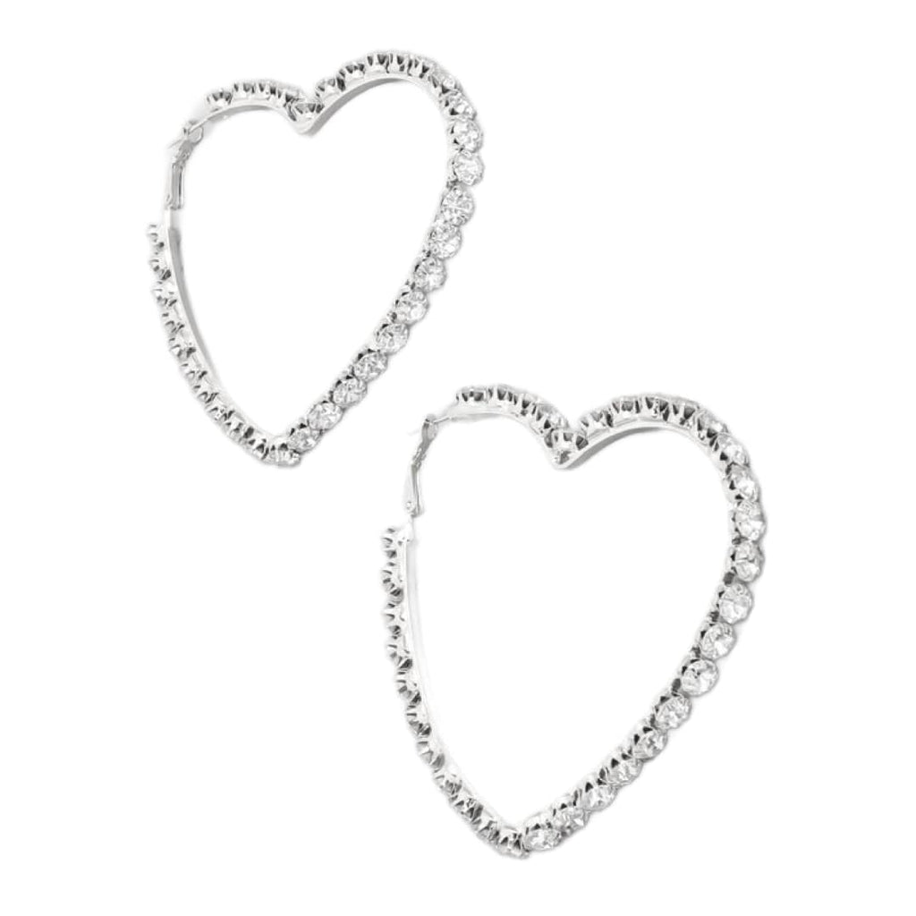 Silver heart shaped earrings