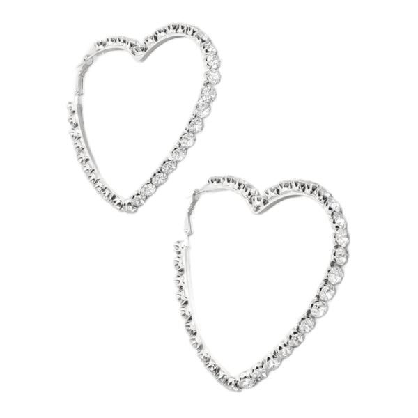 Silver heart shaped earrings
