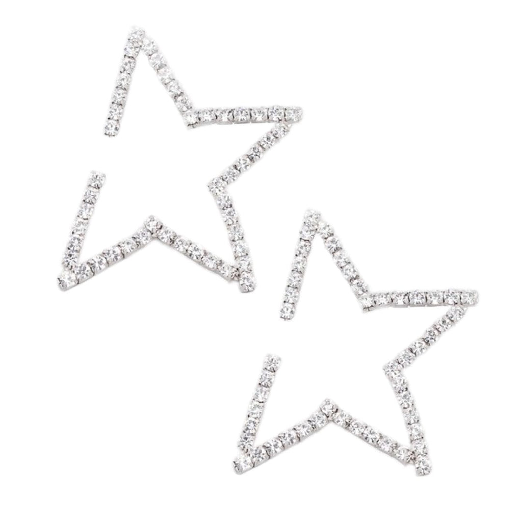 Silver star shaped earrings
