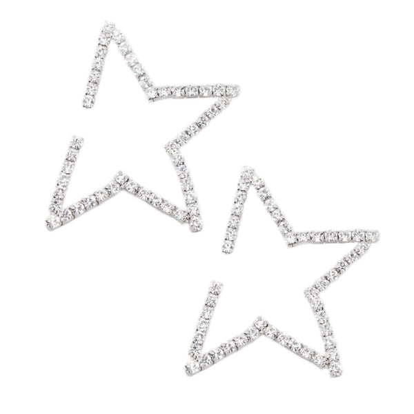 Silver star shaped earrings