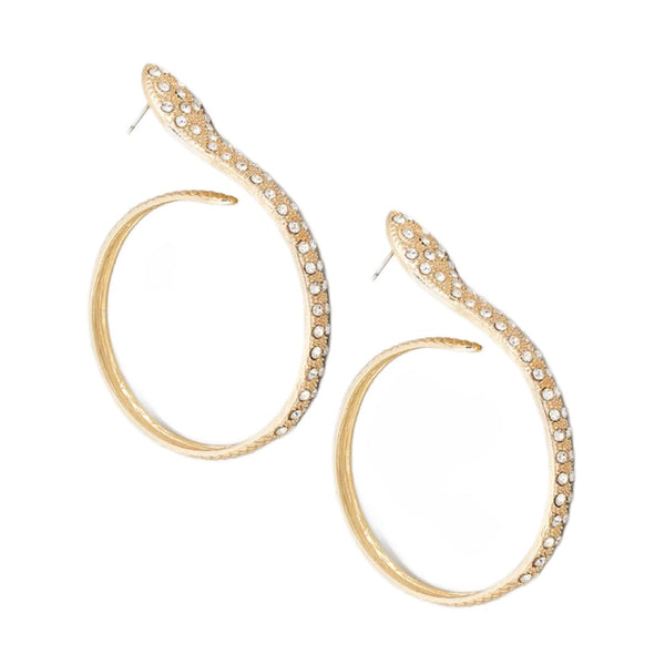 Gold snake earrings