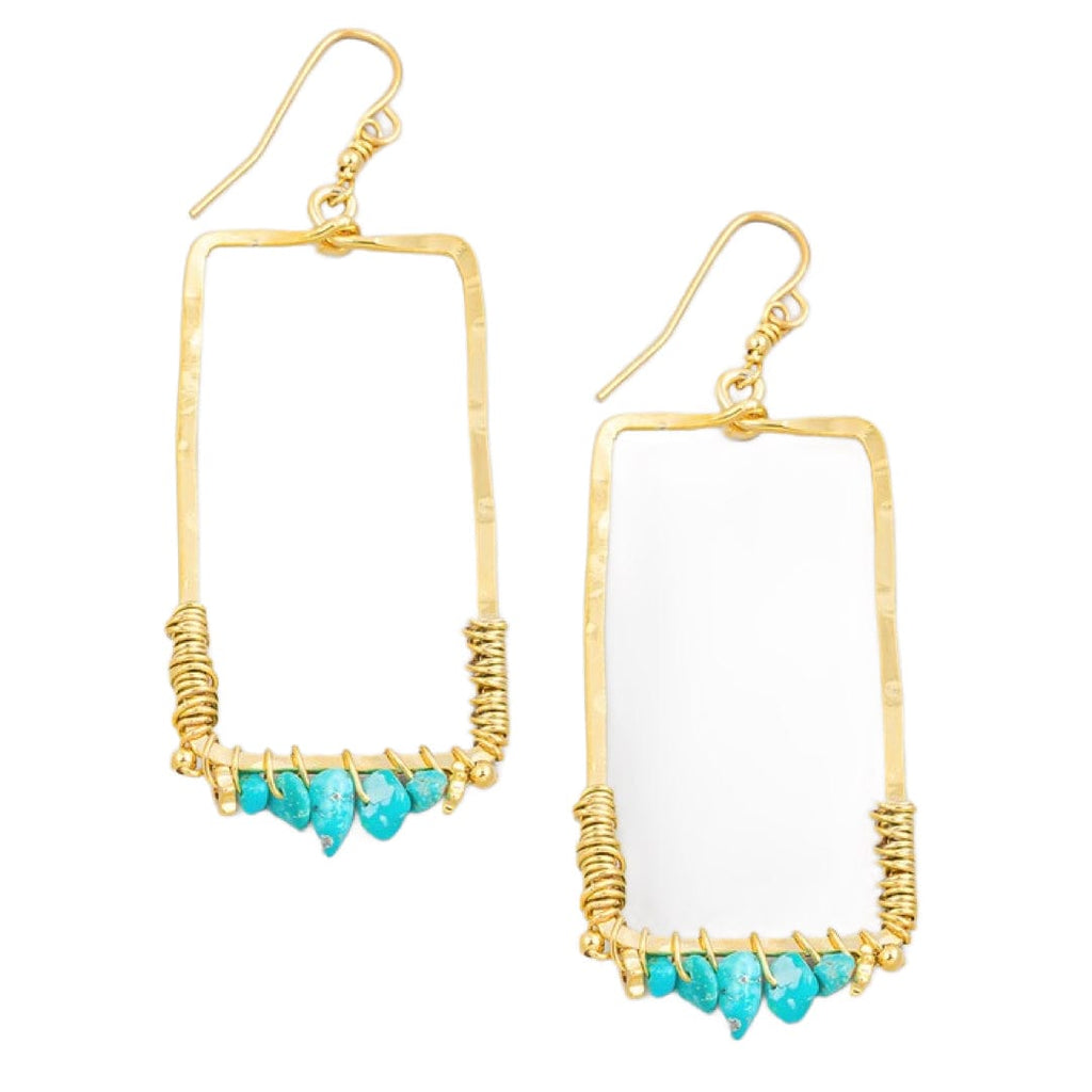 Gold rectangle earrings