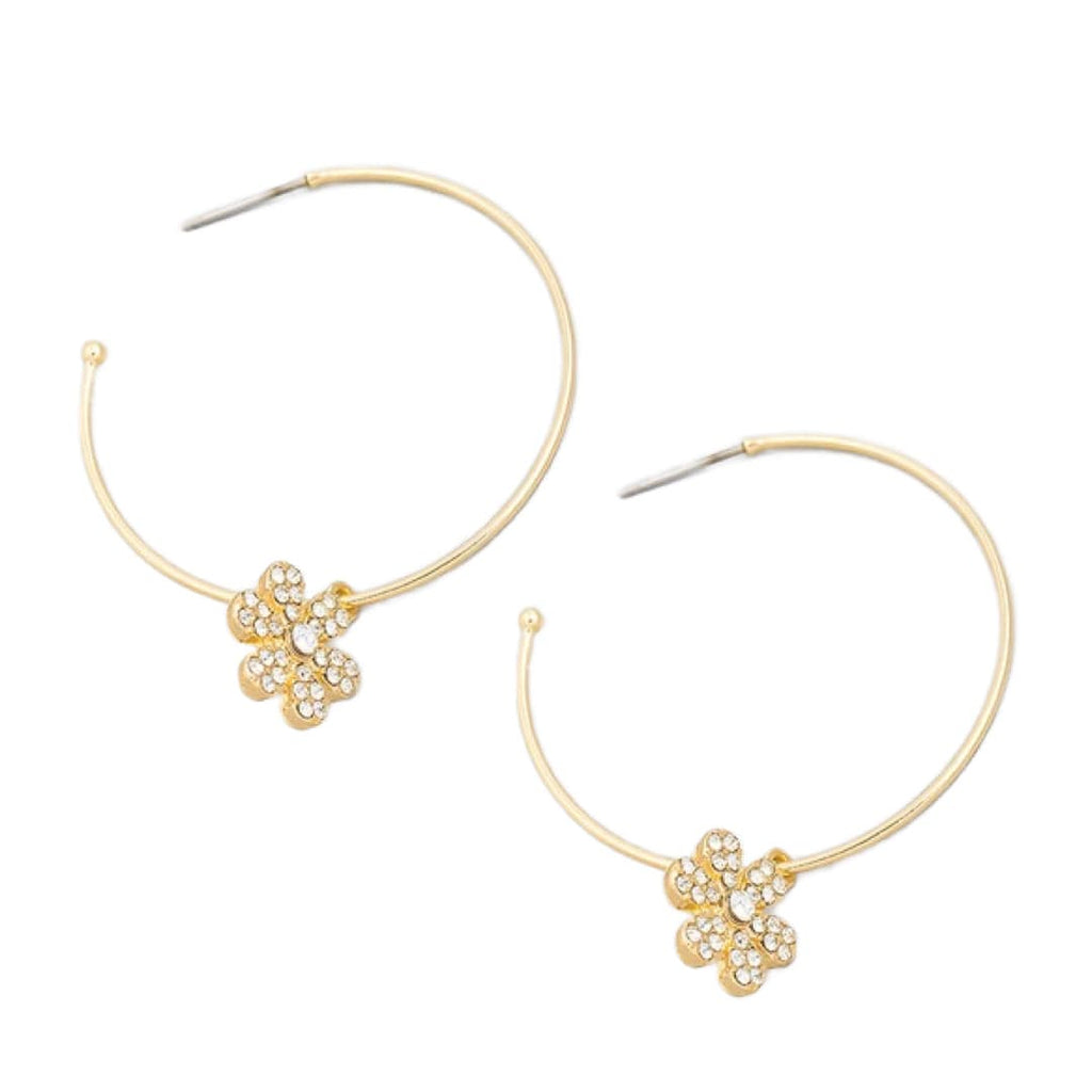 Hoop earrings with flower