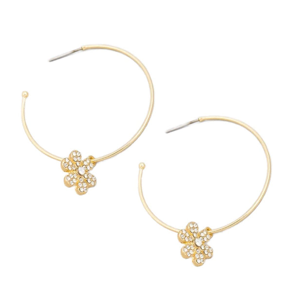 Hoop earrings with flower