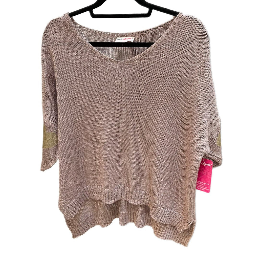 Knitted Metallic Heart Sweater