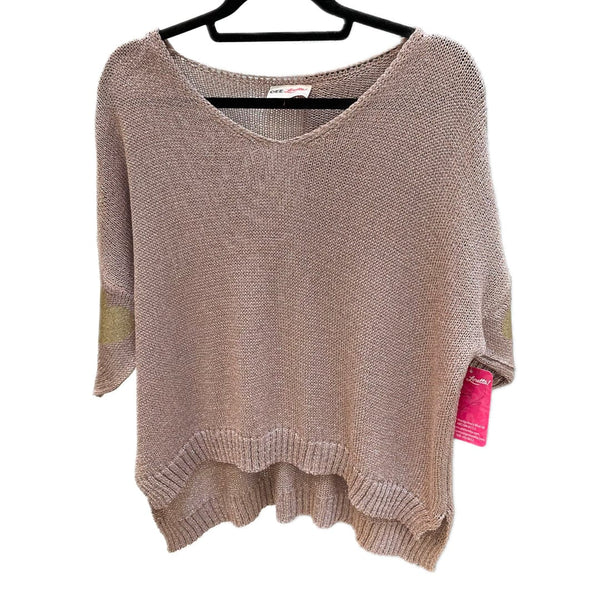 Knitted Metallic Heart Sweater