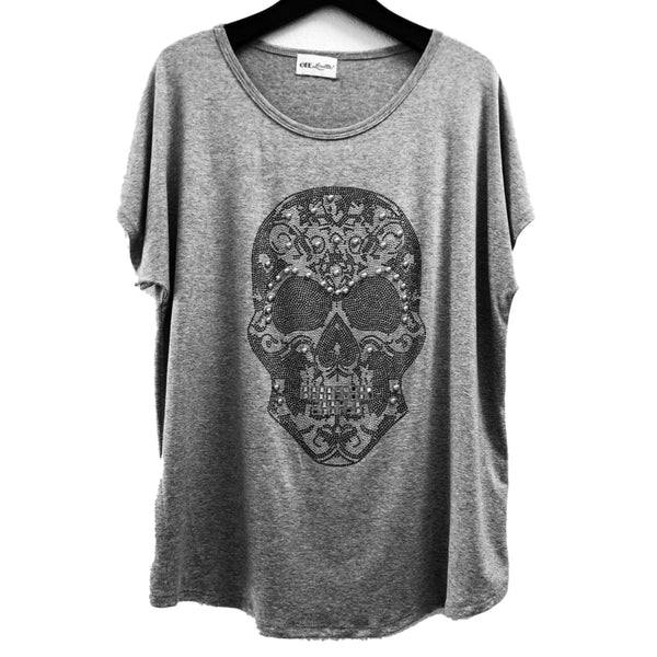 Grey Sugar Skull Tee Shirt