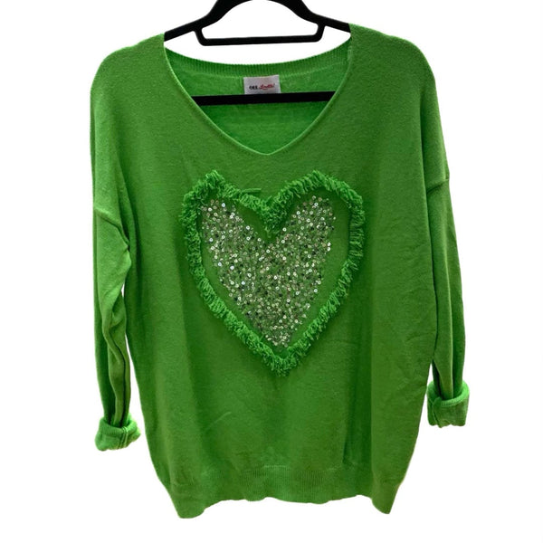 Green Heart Sweater