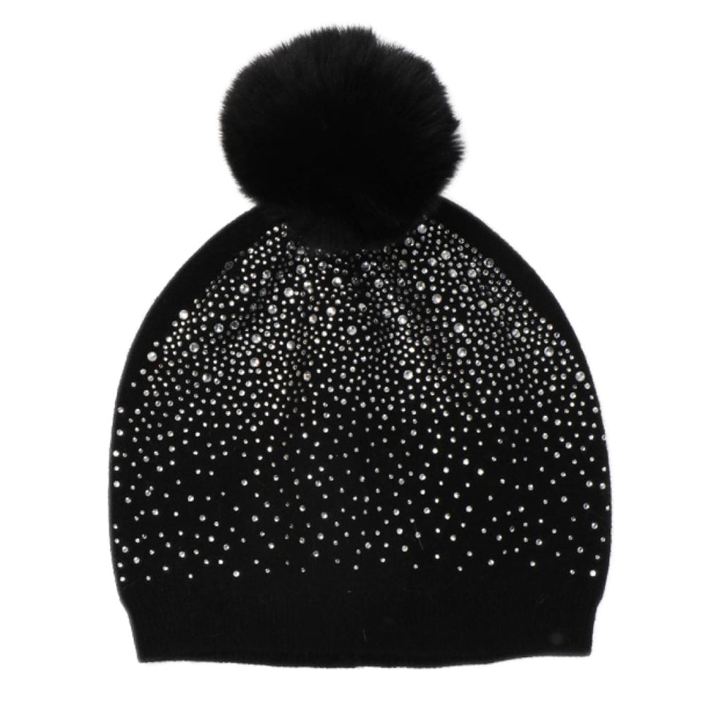 Khzia Beanie with Pom Pom and Rhinestones
