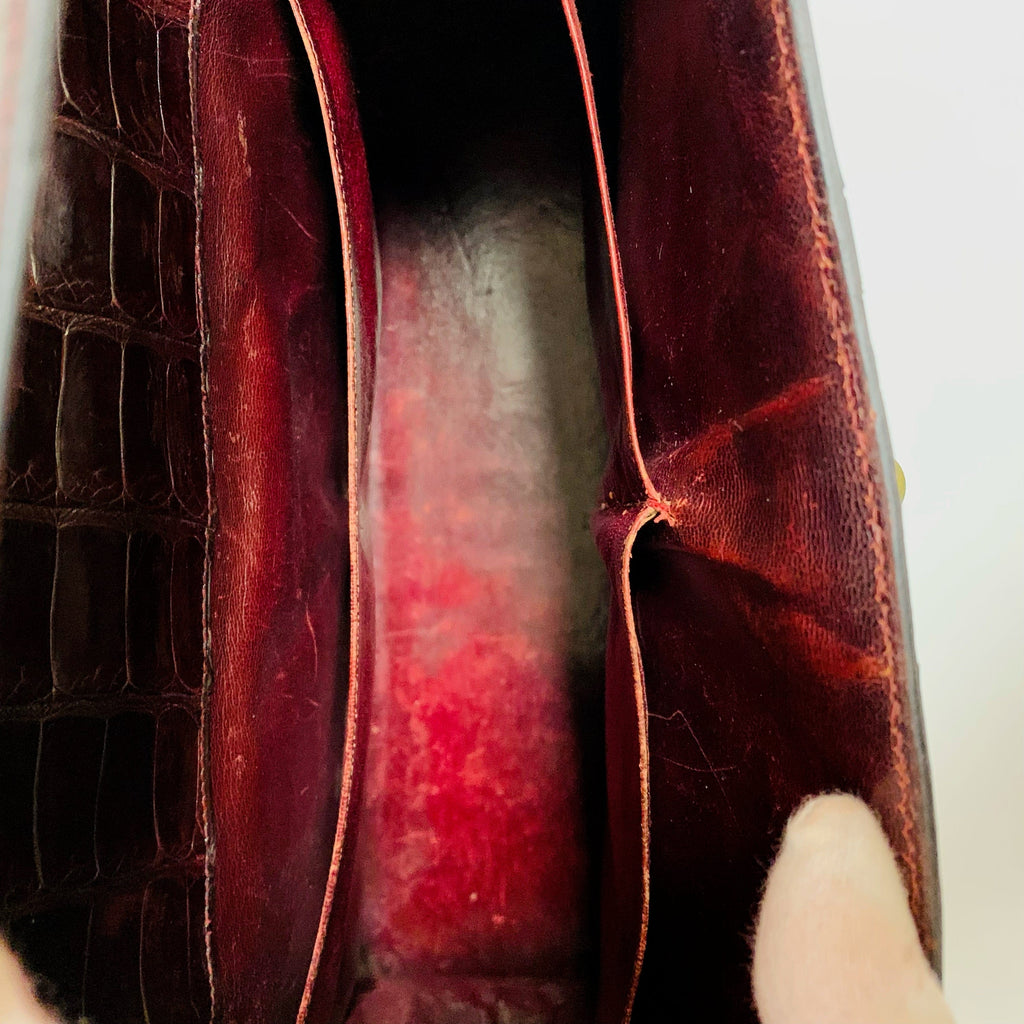 Hermes Vintage Alligator Kelly Sellier Satchel