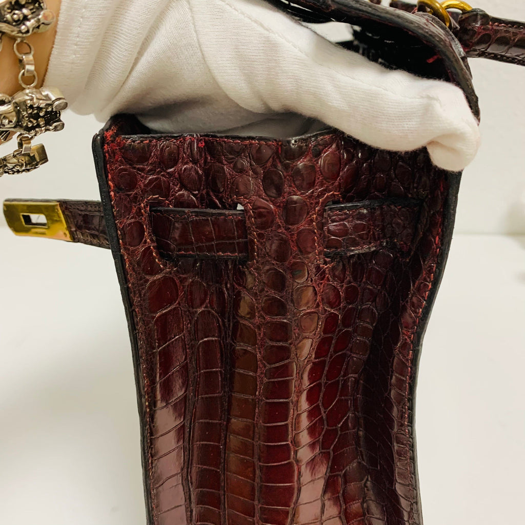 Hermes Vintage Alligator Kelly Sellier Satchel