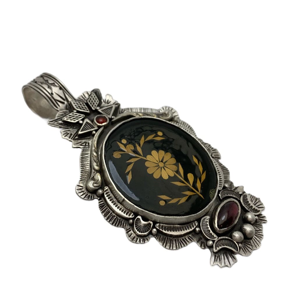 Sterling Silver Wood Straw Resin Garnet Cabachons With Open Hook Bale