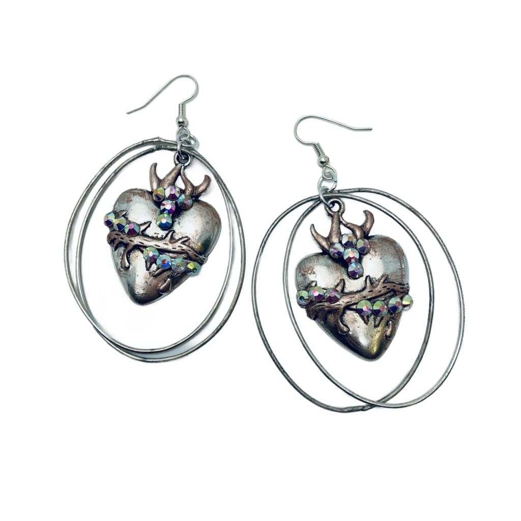MILAGRO HEART SILVER EARRINGS