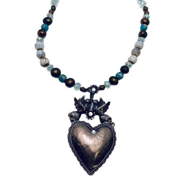 MILAGRO HEART COPPER NECKLACE