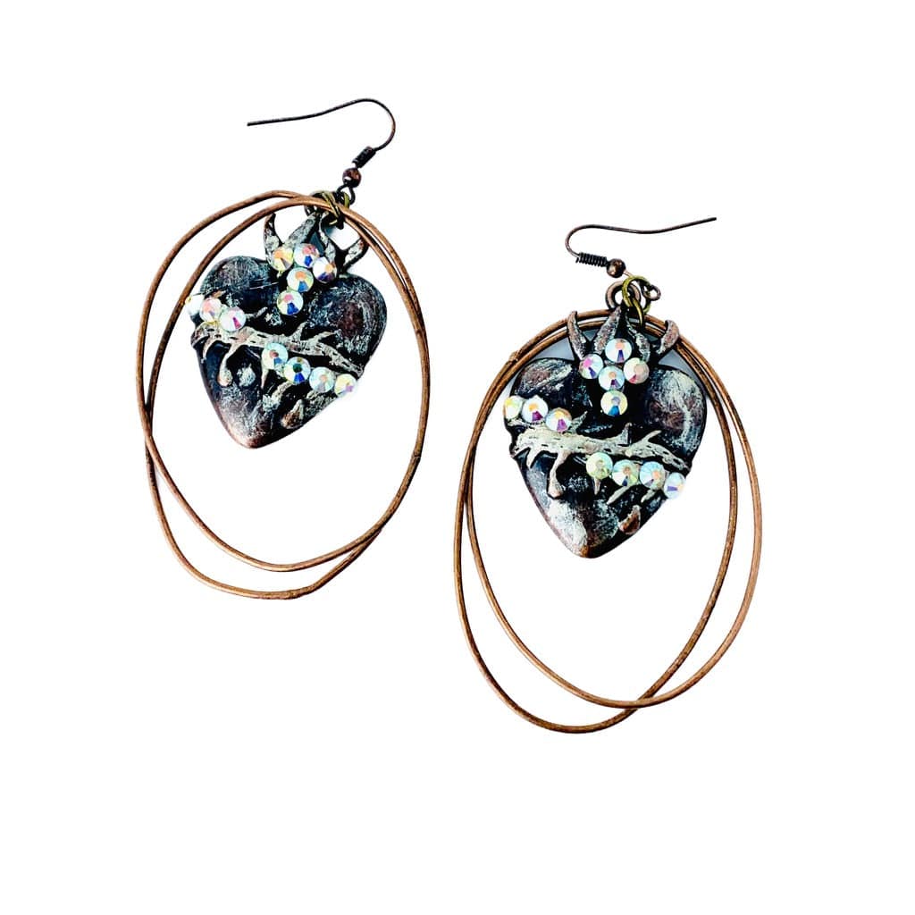 MILAGRO COPPER HEART EARRINGS