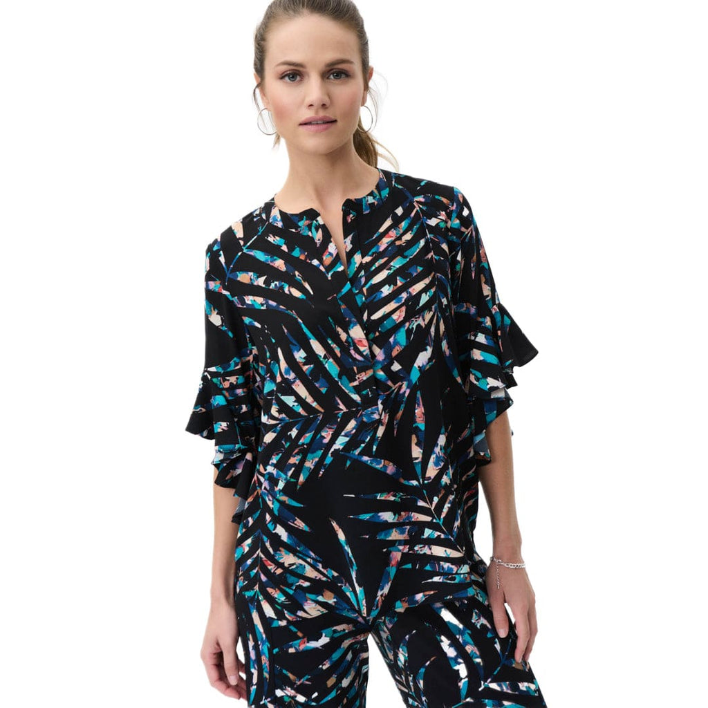 LDS Top Black With Cascading Sleeves