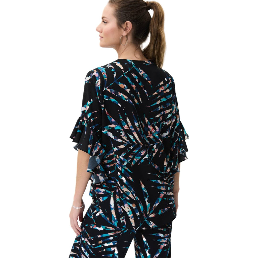 LDS Top Black With Cascading Sleeves