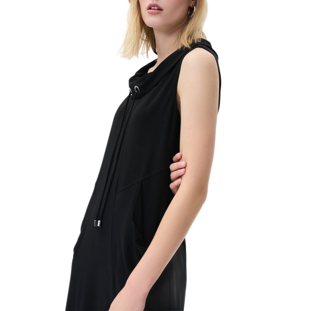 Joseph Ribkoff LDS Black Dress With Pull Tie Sleeves - Gee Loretta Joseph Ribkoff LDS Black Dress With Pull Tie Sleeves - Gee Loretta