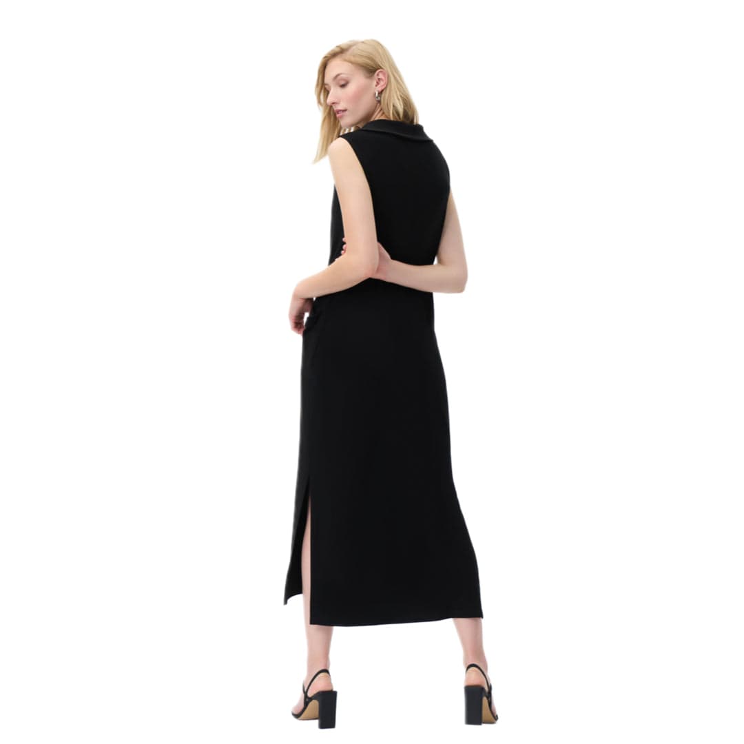 Joseph Ribkoff LDS Black Dress With Pull Tie Sleeves - Gee Loretta Joseph Ribkoff LDS Black Dress With Pull Tie Sleeves - Gee Loretta