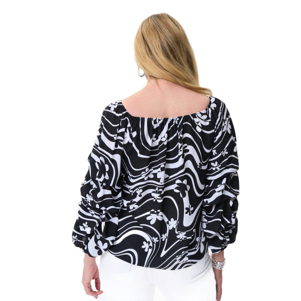 LDS Top Black With Cascading Sleeve