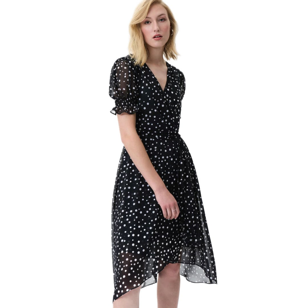 Low Cut Polka Dot Black And White Dress