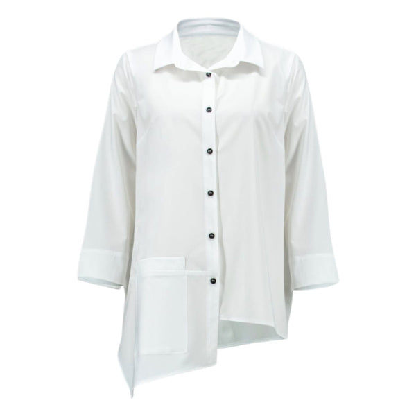 LDS Optic White Blouse WIth Button Down Collar
