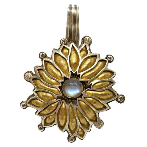 Lawrence Baca Gold Flower Pendant