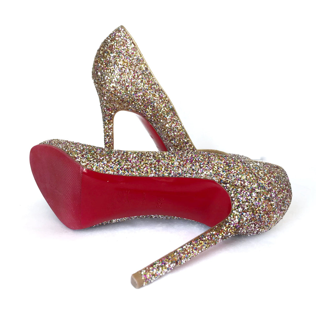 Christian Louboutin Glitter Heel, 39.5