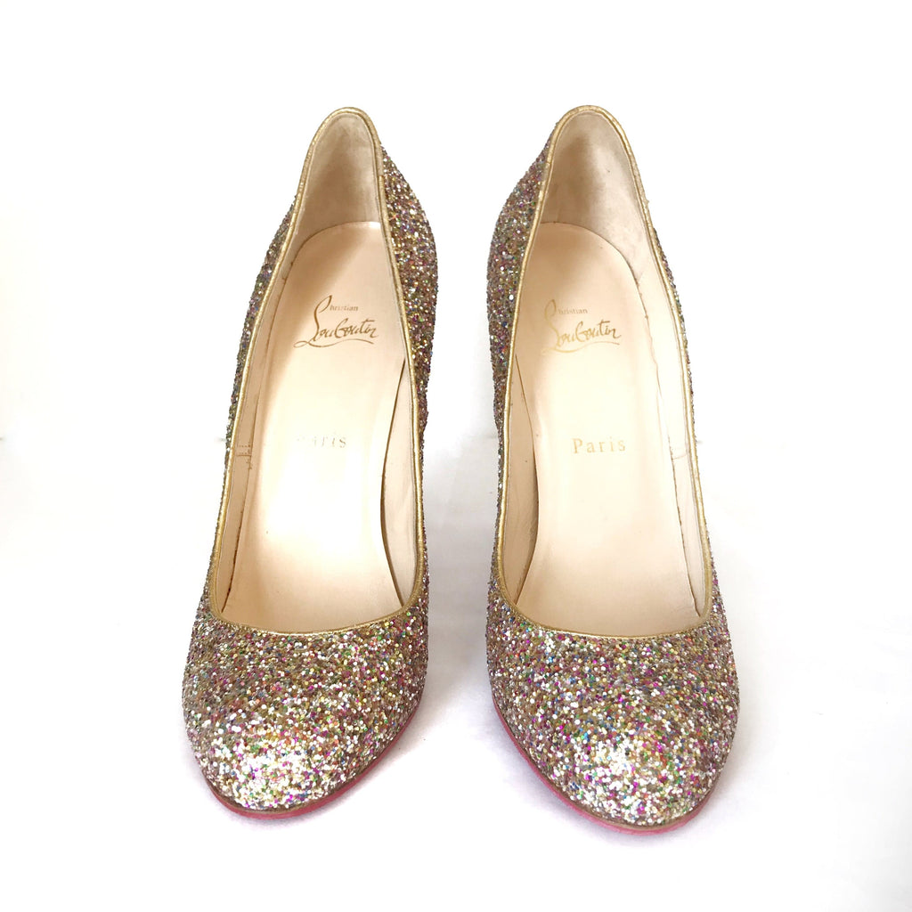 Christian Louboutin Glitter Heel, 39.5