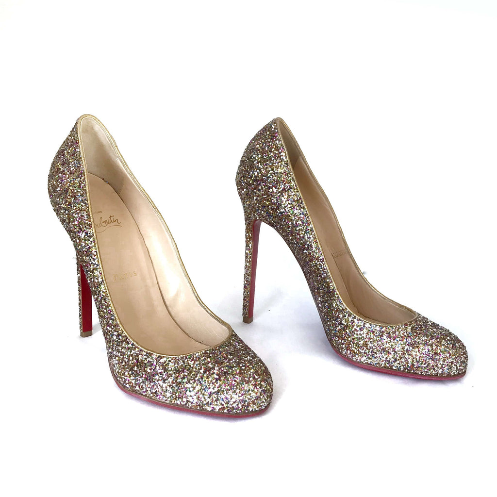 Christian Louboutin Glitter Heel, 39.5