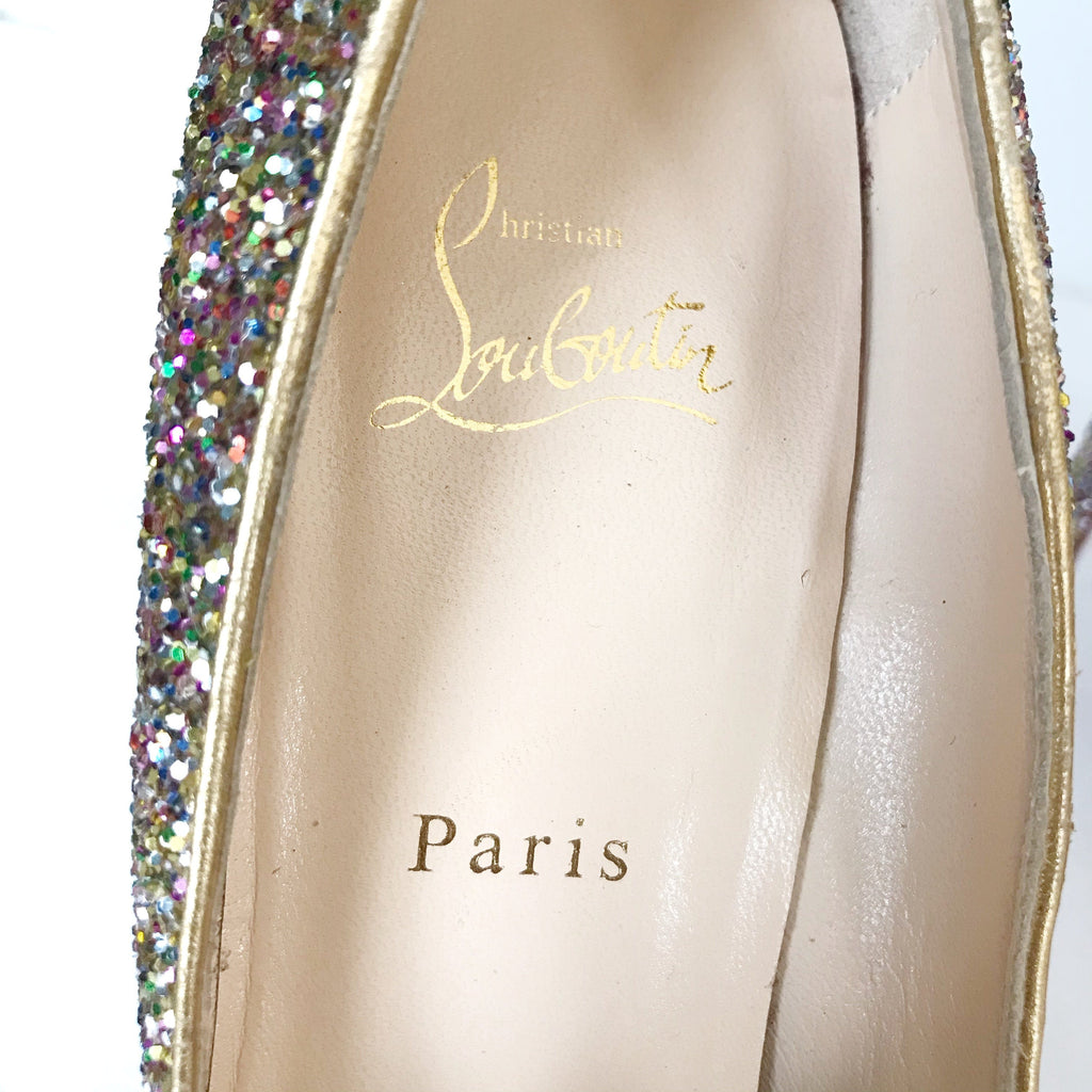 Christian Louboutin Glitter Heel, 39.5
