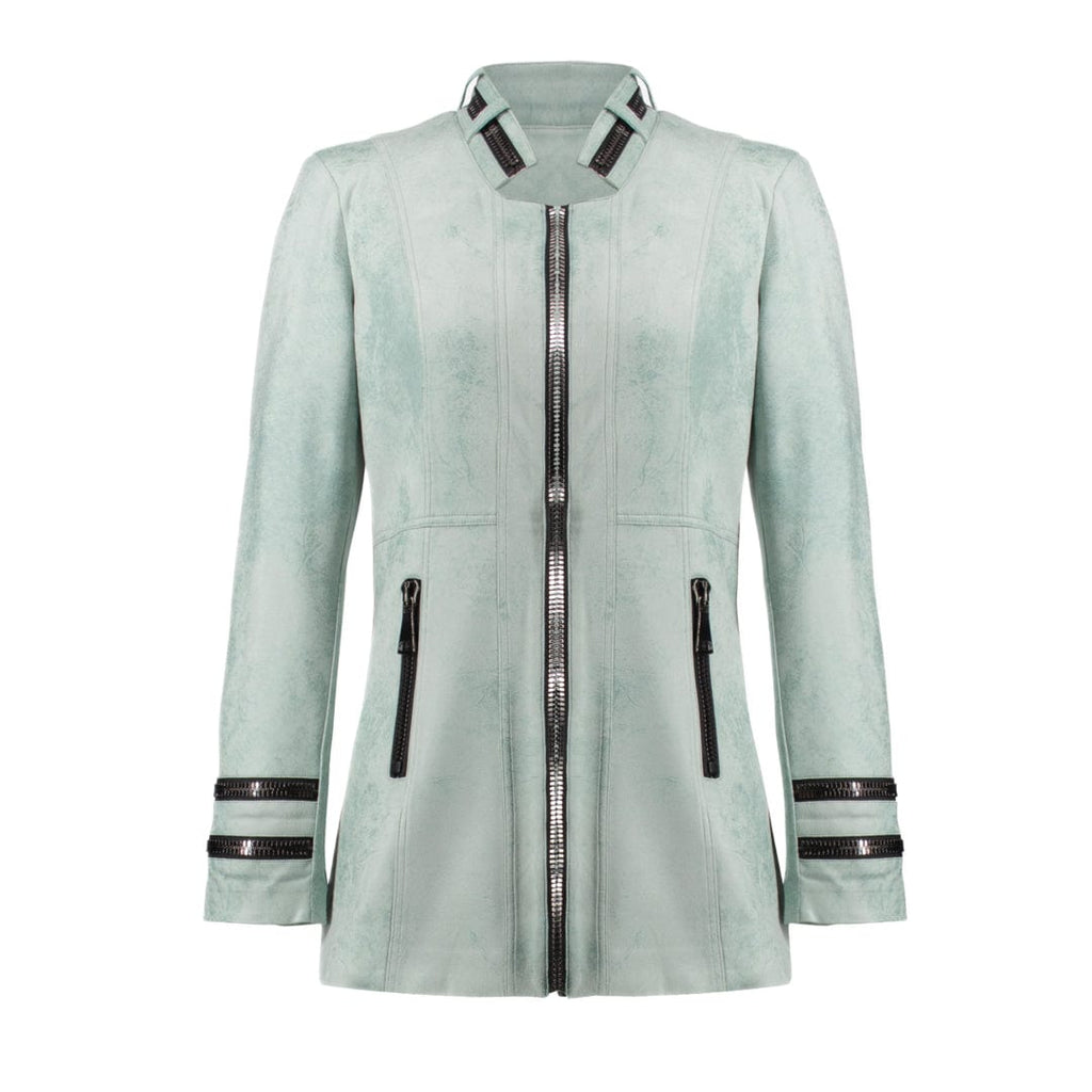 Mint Jacket With Zippers