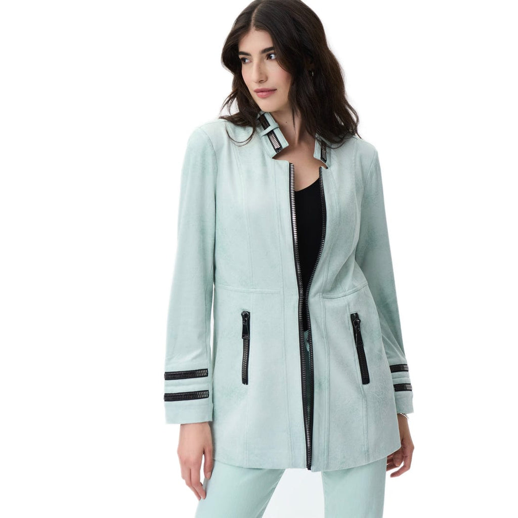 Mint Jacket With Zippers