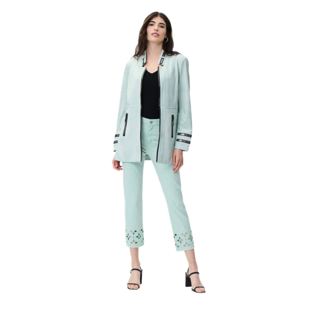 Mint Jacket With Zippers