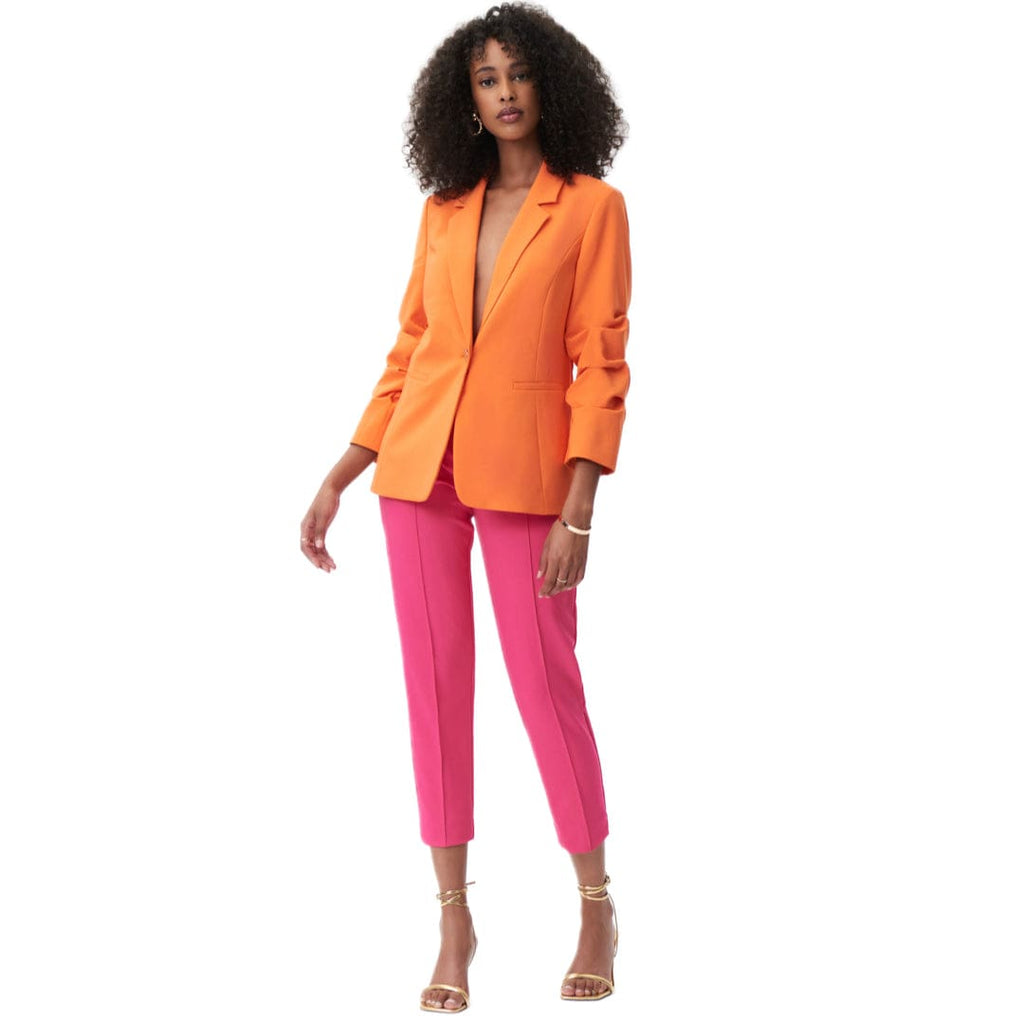 Bright Orange Blazer With Ruffle Sleeves