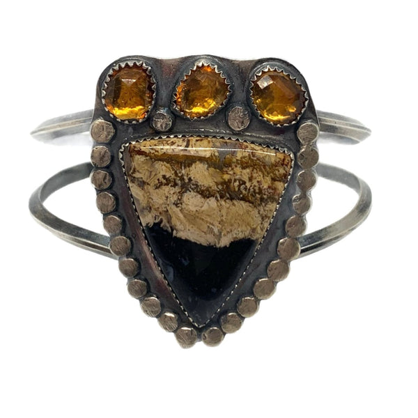 Pearls are for Girls -  Fossilized Palm Root and Citrine Bracelet