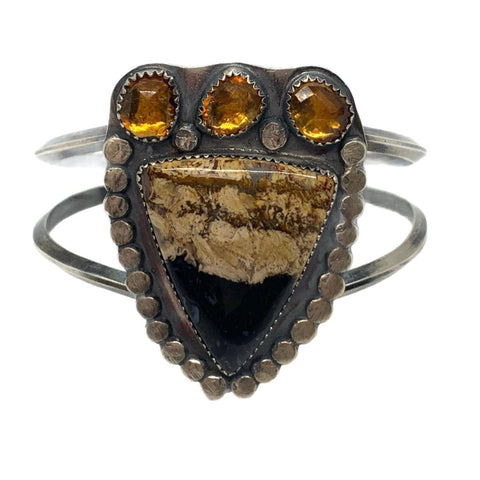 Pearls are for Girls -  Fossilized Palm Root and Citrine Bracelet