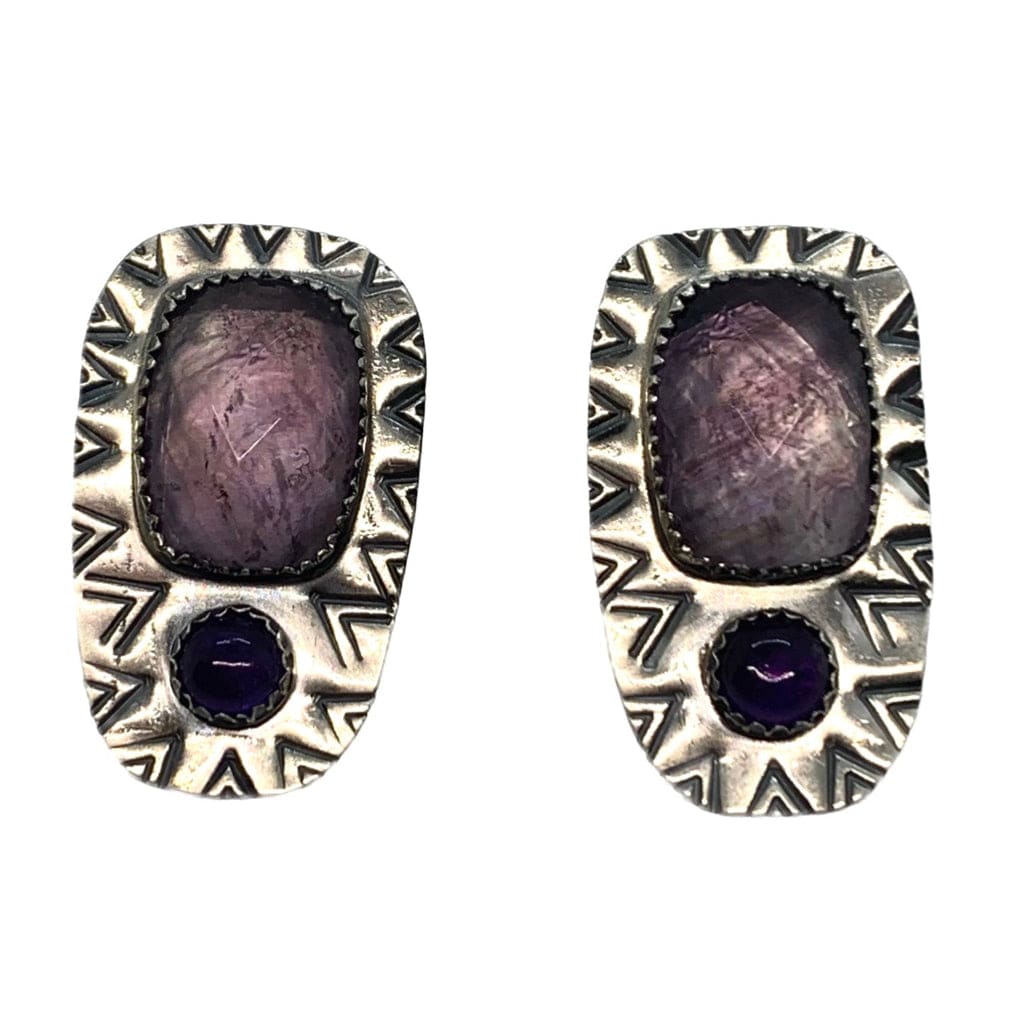 Pearls are for Girls -  Faceted and Smooth Amethyst Earrings