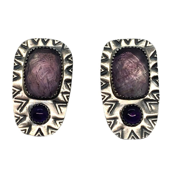 Pearls are for Girls -  Faceted and Smooth Amethyst Earrings