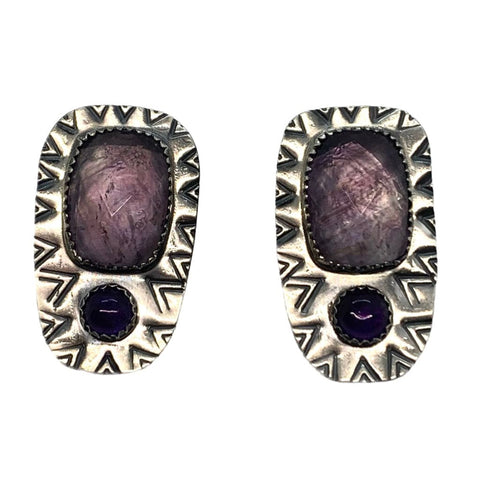 Pearls are for Girls -  Faceted and Smooth Amethyst Earrings