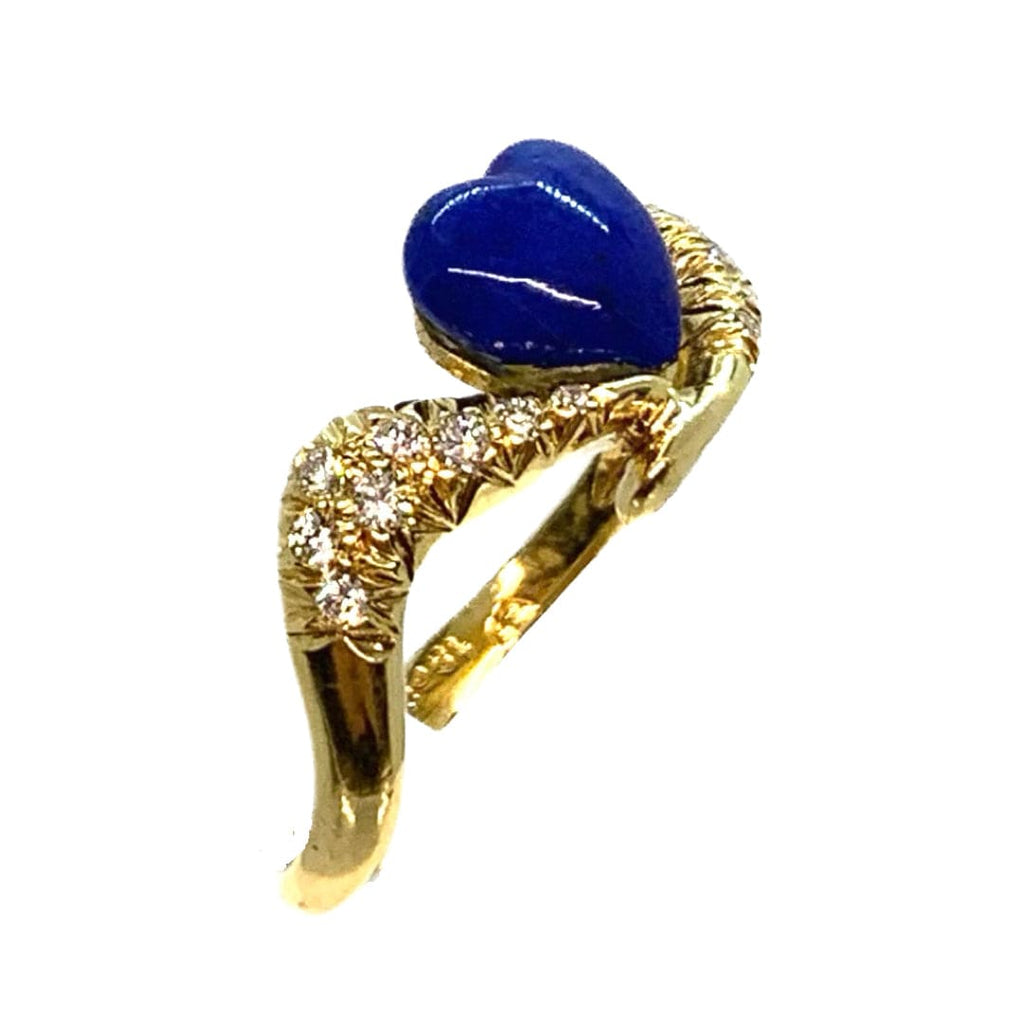 Heart And Diamond Rope Ring Size 7.5