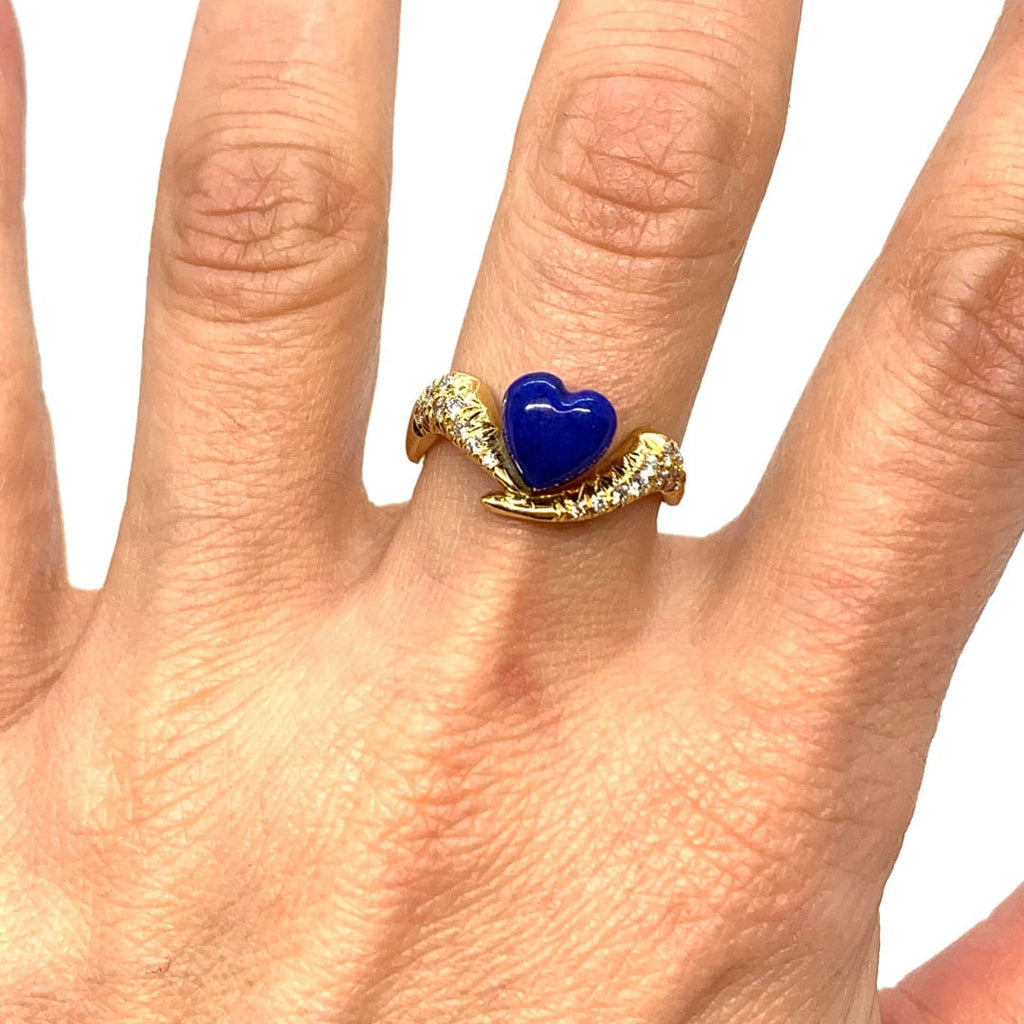 Heart And Diamond Rope Ring Size 7.5