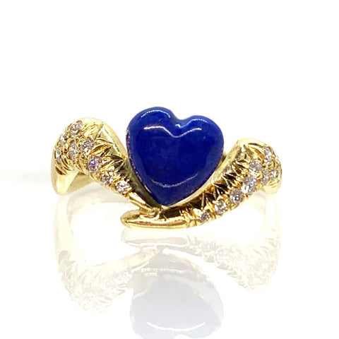 Heart And Diamond Rope Ring Size 7.5