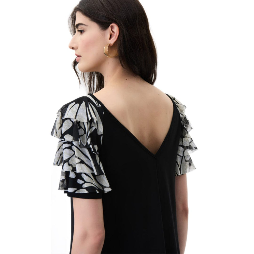 Knit Dress With Sheer Layer Sleeve