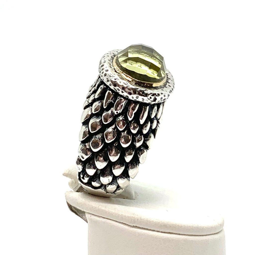 Dian Malouf Ring with Oval Stone 14K thin bezel